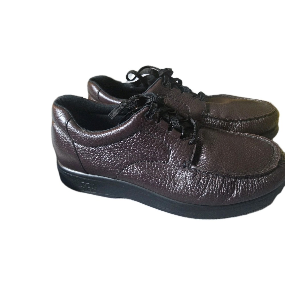 SAS Tripad Comfort Shoes Mens 9.5 W Wide Brown Leather Moc Toe Lace Up USA - Picture 13 of 15